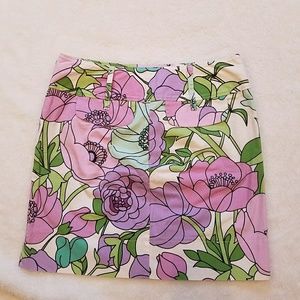 Loft Ann Taylor floral mini skirt pockets A4